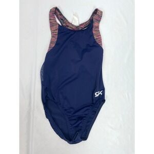 GK Leotard AS Adult Small Blue Gymanstics Sleeveless Racerback